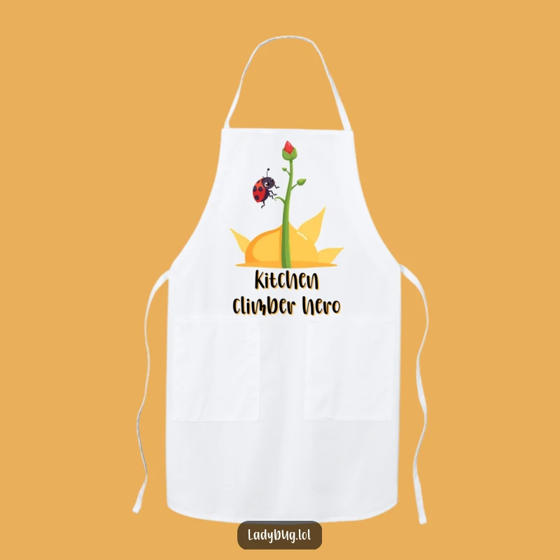 Funny Determined Ladybug Apron: Abstract Climb, Garden Persistence