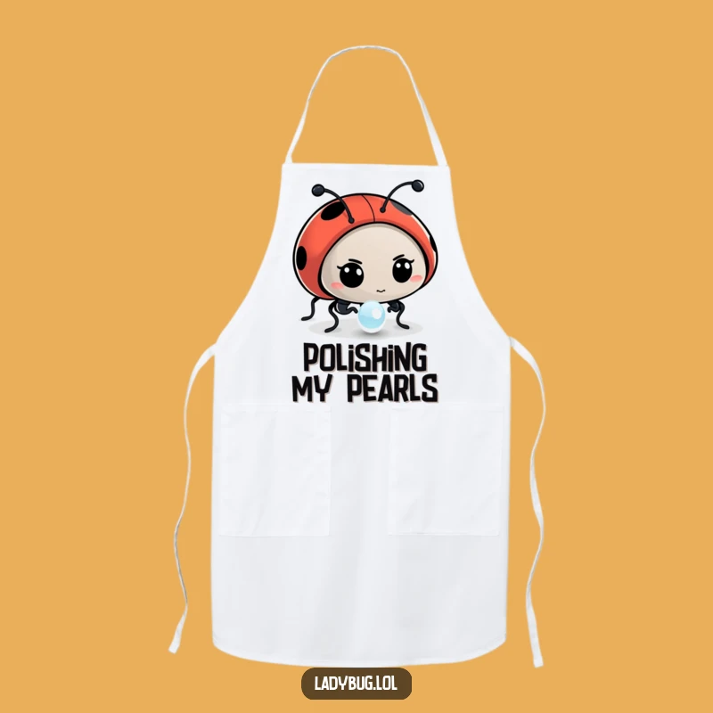 Funny Ladybug Dewdrop Chef Apron - Kitchen Insect Art, Perfect Humorous Cooking Gift