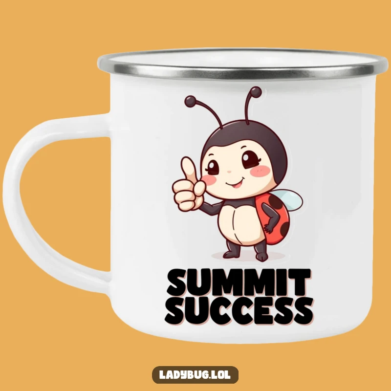 Funny Proud Ladybug Camping Mug - Thumbs Up Adventure, Outdoor Gift