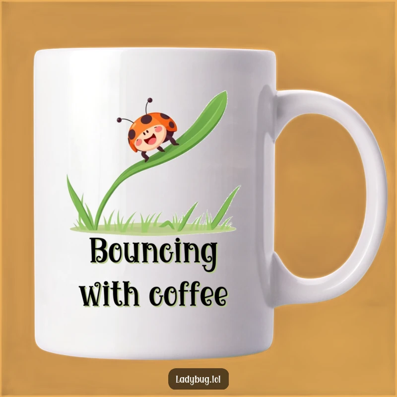 Funny Ladybug Grass Mug - Gift for the Gleeful and Joyful