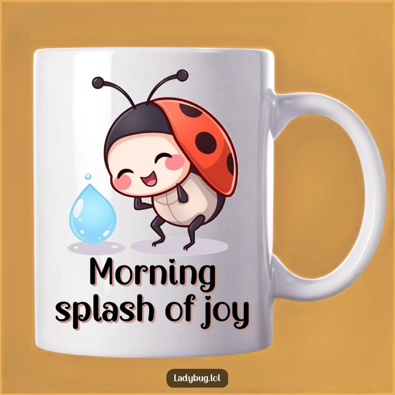 Funny Ladybug Dewdrop Mug - Playful Bug Art, Perfect Funny Gift for Gentle Fun