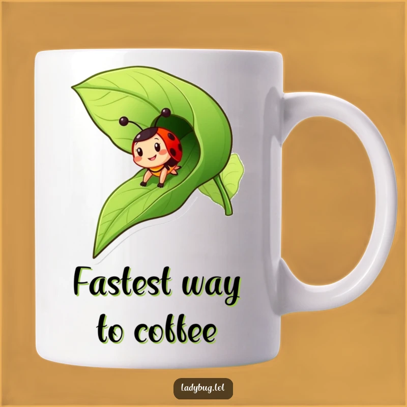 Funny Ladybug Slide Mug - Leaf Adventure Art, Perfect Funny Gift for Thrill-Seekers