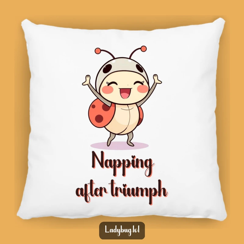 Funny Ladybug Dance Pillow - Soft Celebration Cushion, Comfy Funny Gift Accent