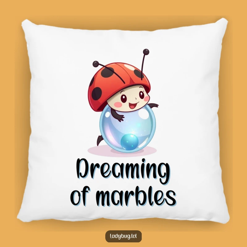 Funny Ladybug Pillow: Rolling Marble Fun, Cozy & Humorous Accent Gift