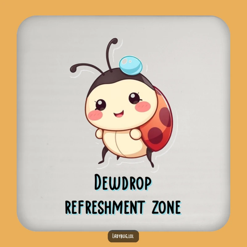 Funny Ladybug Coaster: Dewdrop Balance, Table Protection, Humorous Gift