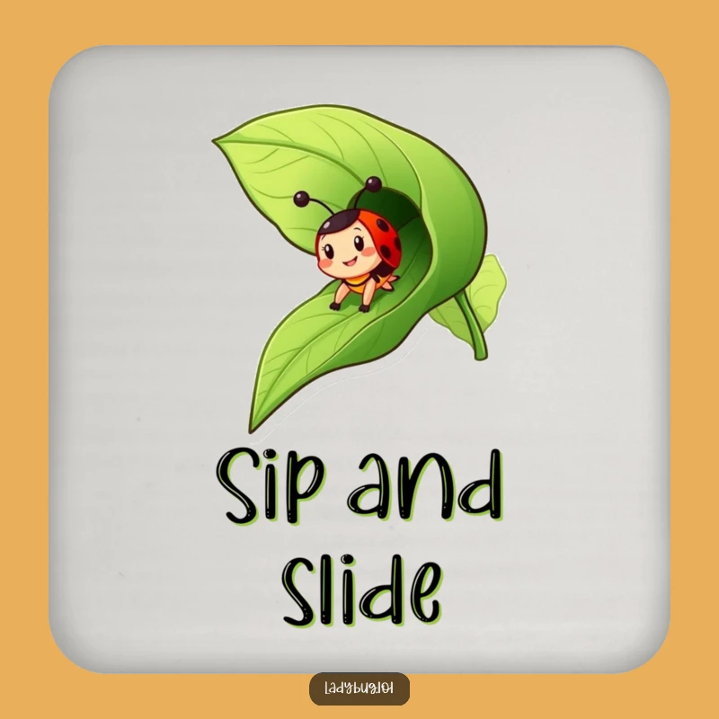 Funny Ladybug Slide Coaster Set - Leafy Fun Design, Protective Funny Gift