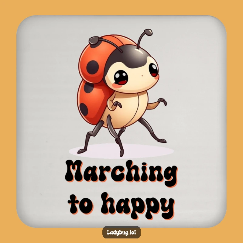 Funny Ladybug Coaster: Determined March Protection, Motivational Table Gift
