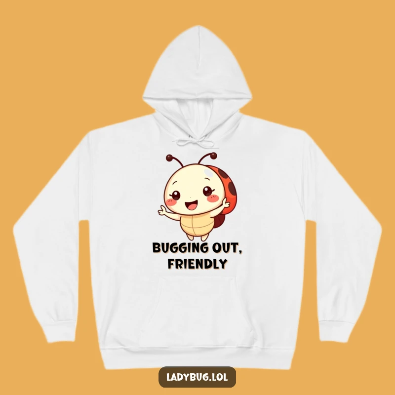 Funny Ladybug Wave Hoodie: Cozy Up with a Smiling Character, Ideal Funny Gift Choice