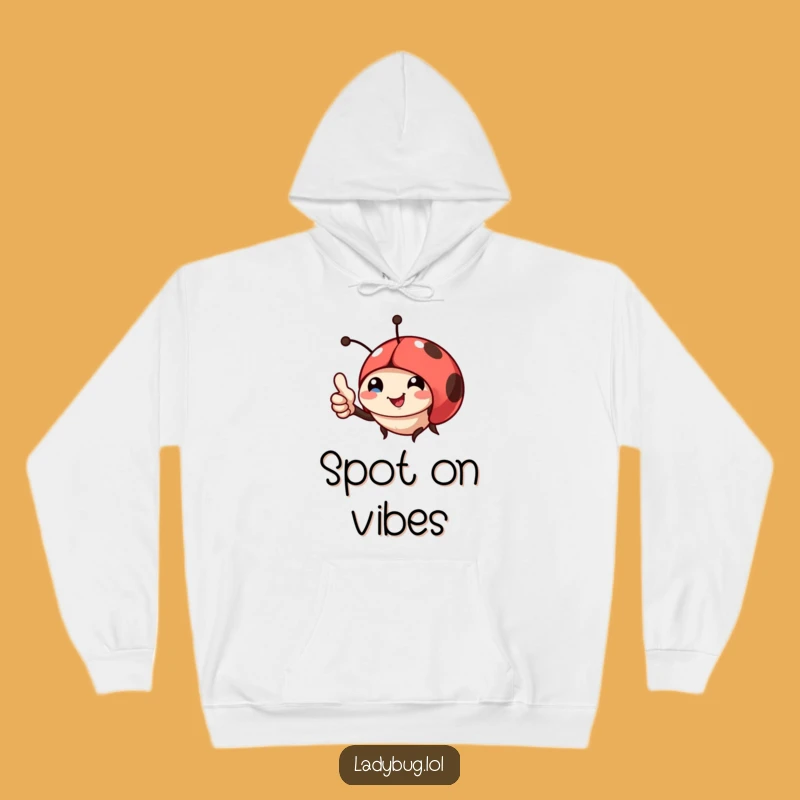Cozy Funny Ladybug Thumbs Up Hoodie: Warm & Hilarious Gift for Everyone