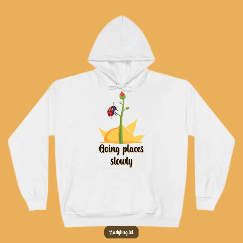 Funny Determined Ladybug Hoodie: Cozy Climb, Abstract Comfort