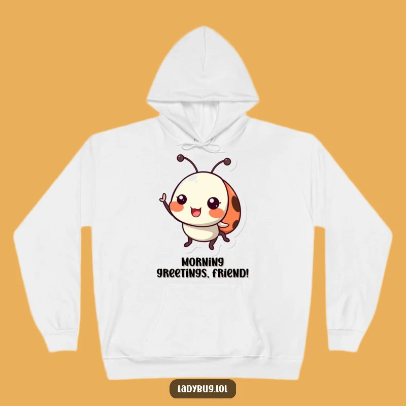 Funny Ladybug Hoodie: Cozy Cheerful Antennae Wave, Humorous Insect Gift