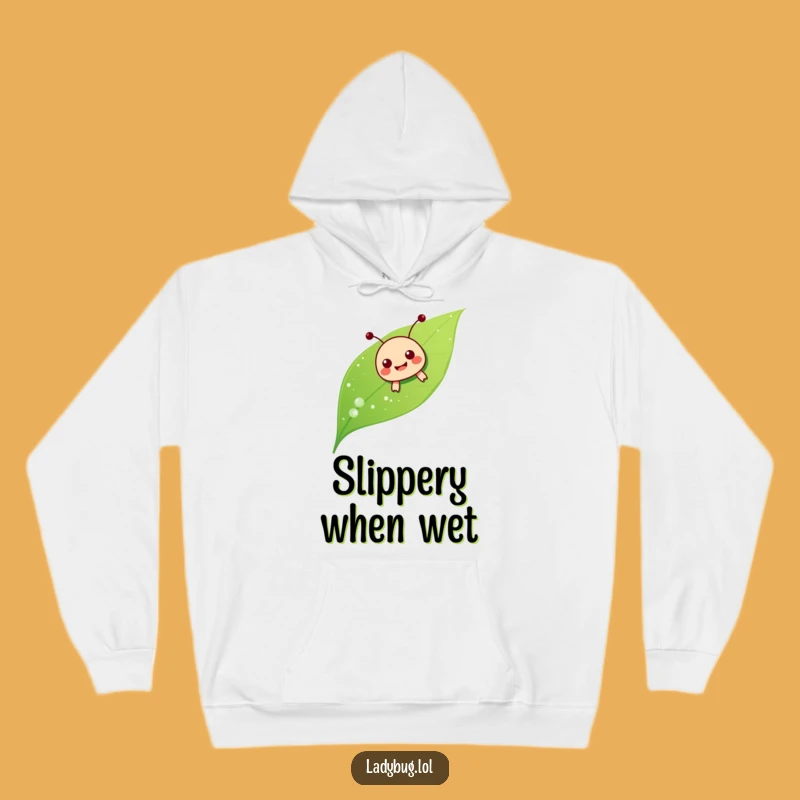 Funny Ladybug Sliding Hoodie: Cozy Dewy Leaf Fun