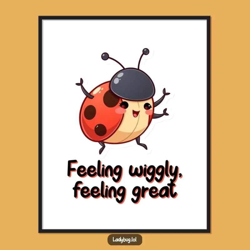 Funny Waving Ladybug Free Printable Wall Art - Hilarious Downloadable Decor!