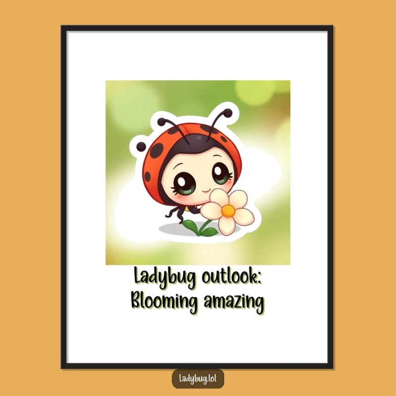 Funny Ladybug Free Printable Wall Art: Curious Observer Art, Downloadable Gift!