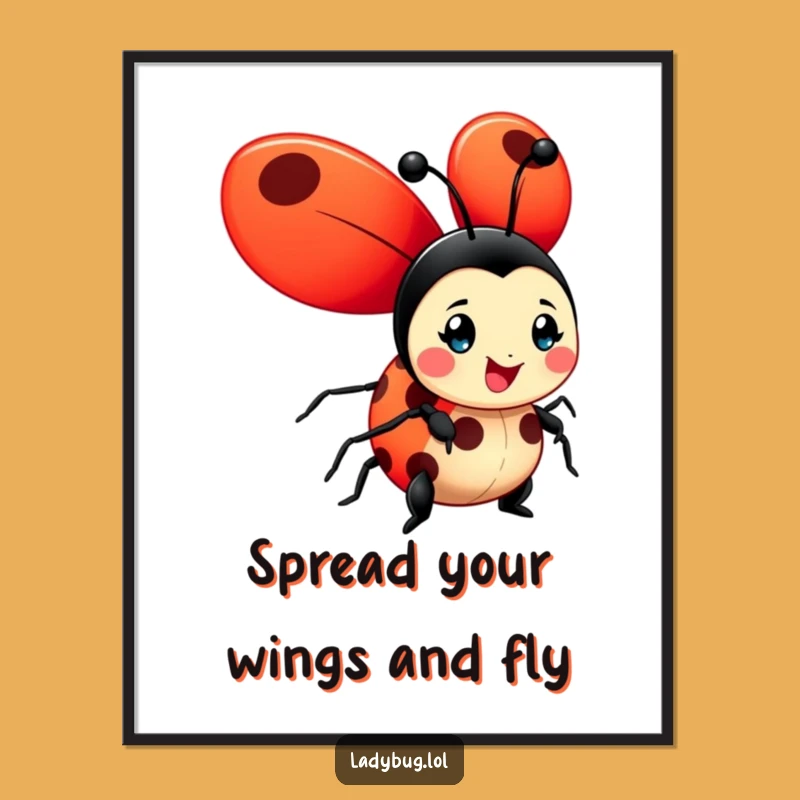 Free Printable Ladybug Wall Art - Cheerful Wings Humorous Downloadable Decor