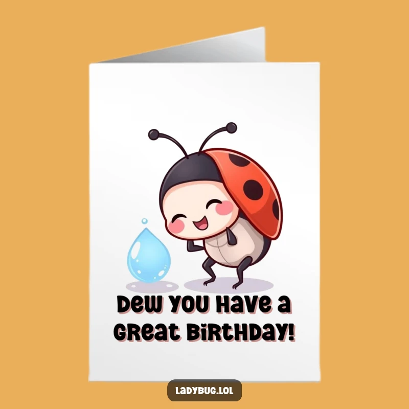 Free Printable Birthday Card: Funny Ladybug Dewdrop Bump - Hilarious Downloadable Gift!