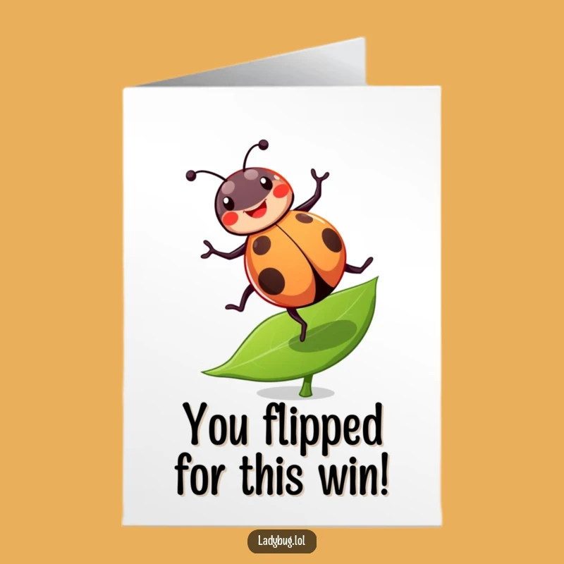 Free Printable Congrats Card: Ladybug Cartwheel Celebration, Humorous Downloadable Gift
