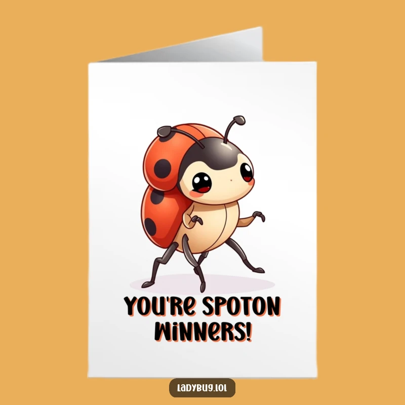 Free Printable Ladybug Card: Determined March, Funny Downloadable Gift for Trailblazers