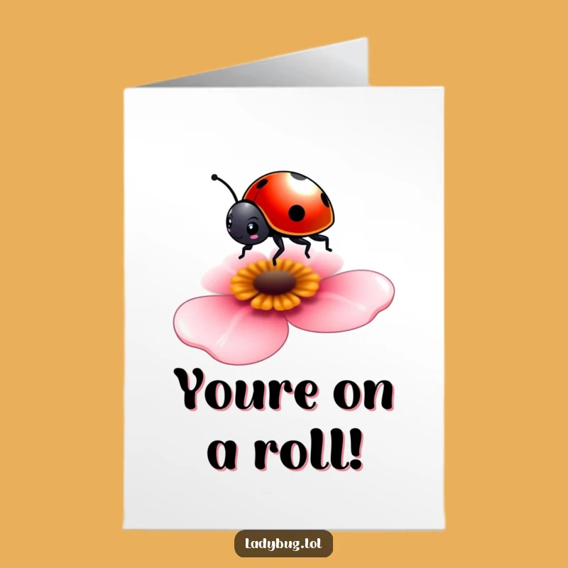 Free Printable Tiny Ladybug Congrats Card: Funny Downloadable for Delicate Triumphs
