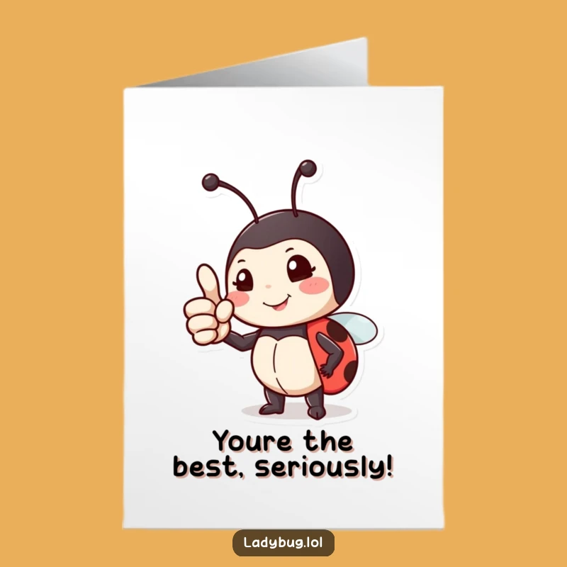 Free Printable Proud Ladybug Congrats Card: Funny Downloadable for Praising Achievements