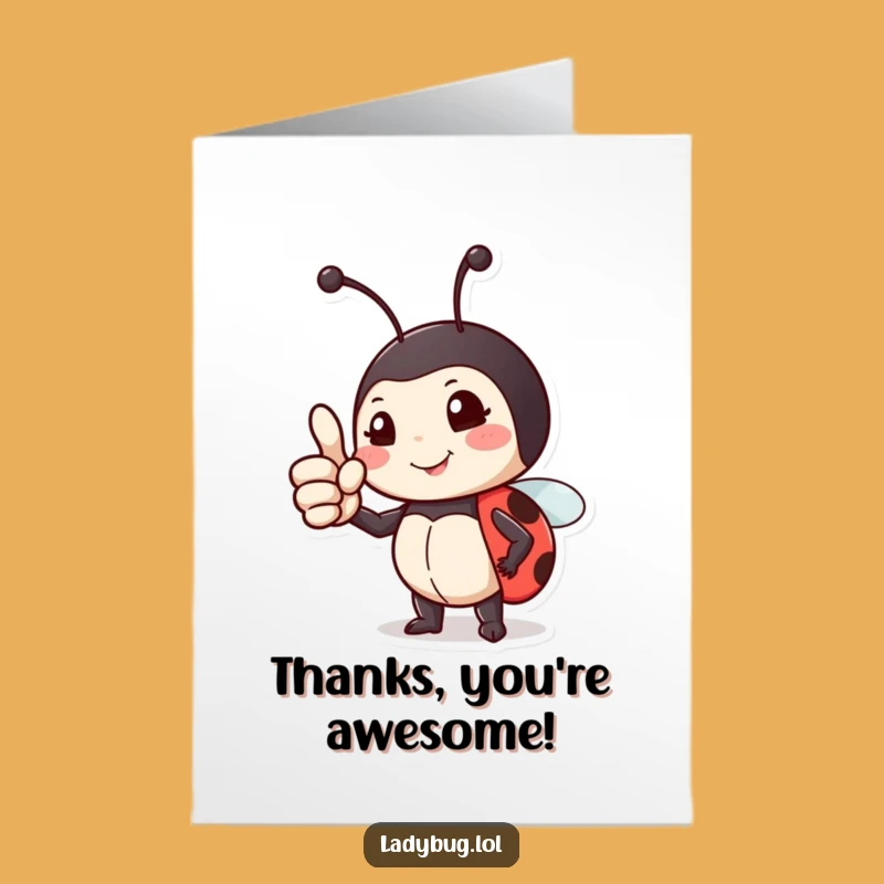 Free Printable Proud Ladybug Thank You Card: Funny Downloadable Note for Big Help