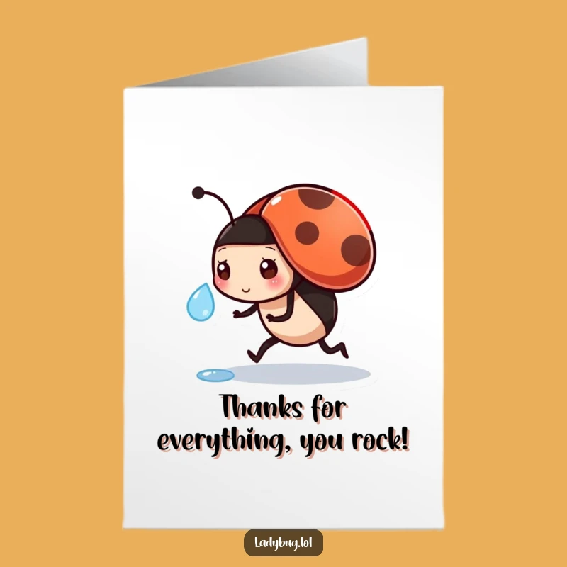 Free Printable Busy Ladybug Thank You Card: Funny Downloadable Note for All Their Help