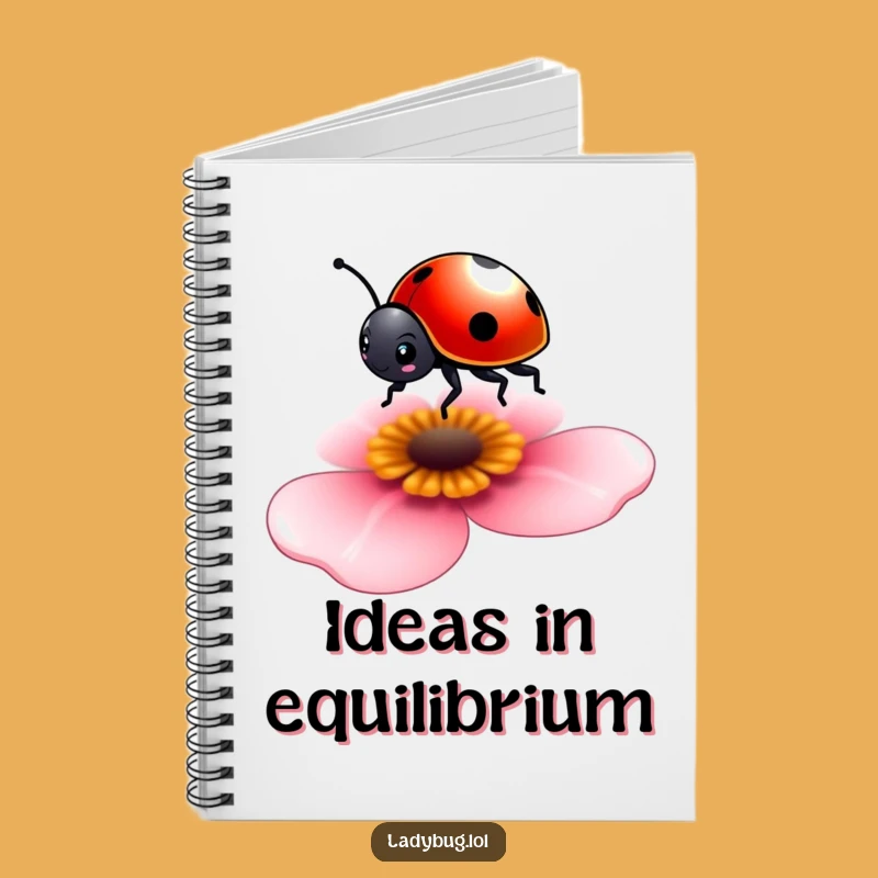 Funny Tiny Ladybug Notebook - Delicate Thoughts, Humorous Journal
