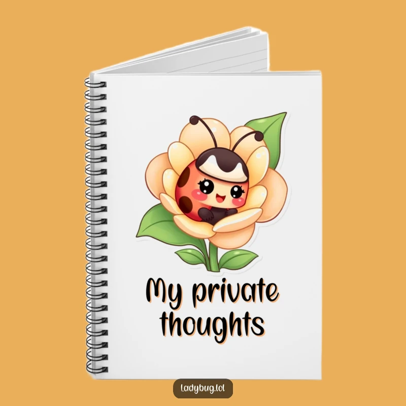 Funny Giggling Ladybug Notebook - Flower Secrets, Humorous Journal