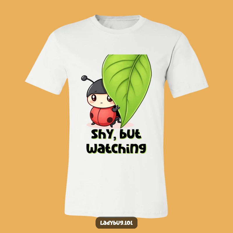 Funny Ladybug Under Leaf T-Shirt - Hilarious Insect Graphic, Perfect Humorous Gift