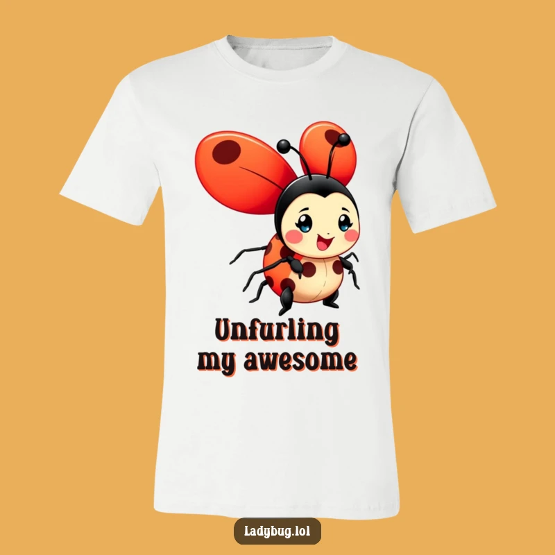 Funny Ladybug T-Shirt: Cheerful Wings, Humorous Apparel, Great Gift Idea