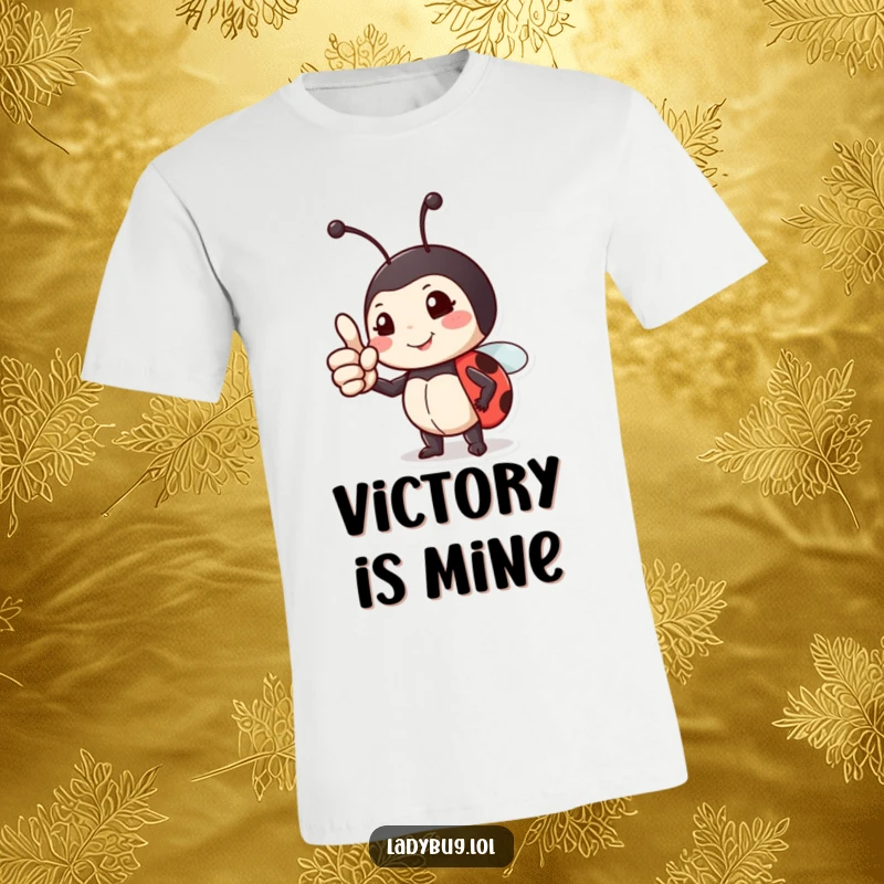 Funny t-shirt with a proud ladybug giving a positive thumbs up, showcasing confidence and celebratory vibes.