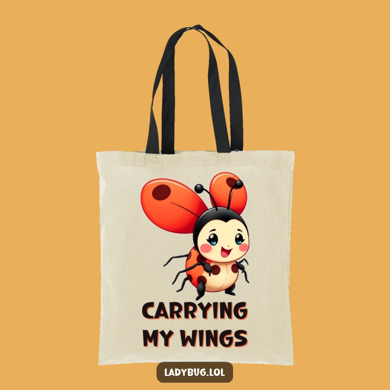Funny Ladybug Tote Bag: Cheerful Wings, Stylish Carry-all, Perfect Gift