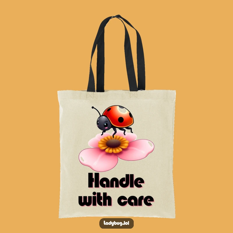 Funny Tiny Ladybug Tote Bag - Petal Perch, Stylish Accessory