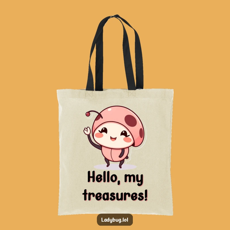Funny Smiling Ladybug Tote Bag: Carry a Smile Bug Gift
