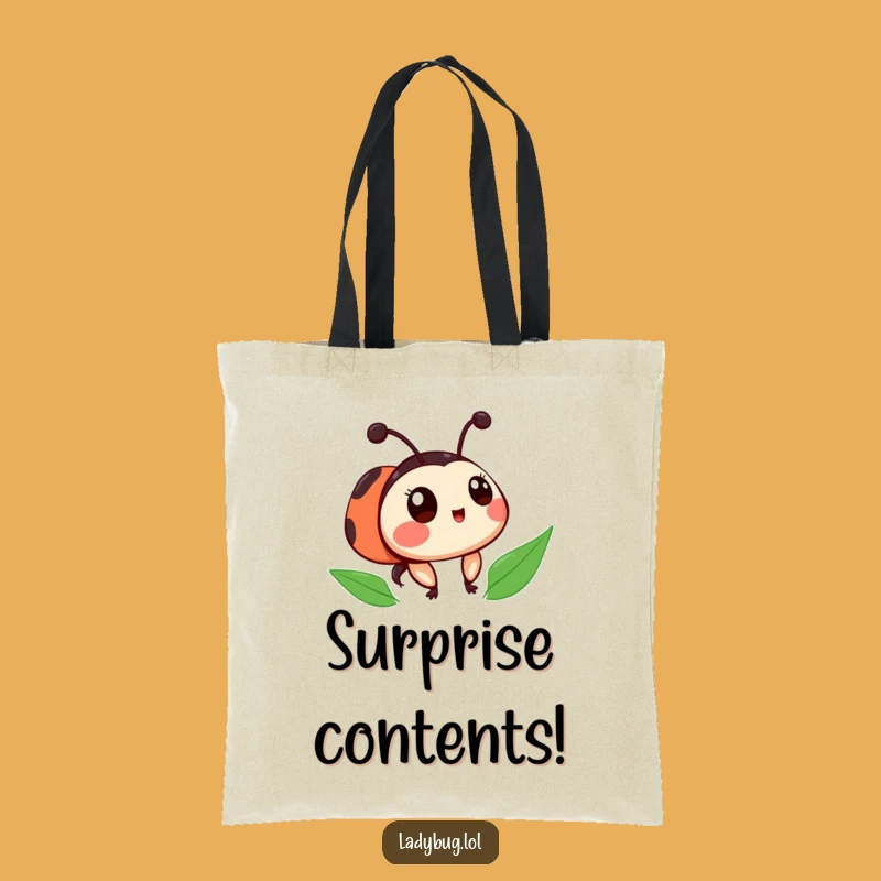 Funny Ladybug Tote Bag: Surprised Spotty Carry-All, Adorable Humor Gift